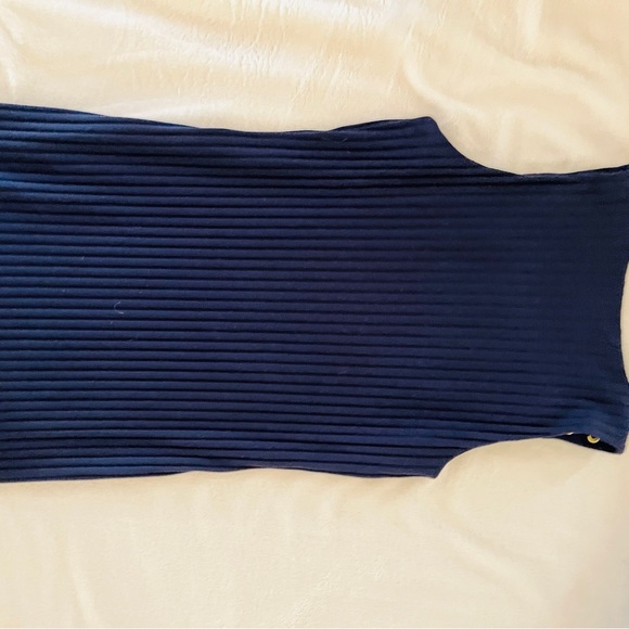 Michael Kors Ribbed Navy Blue Bodycon Mini Dress - Picture 4 of 4